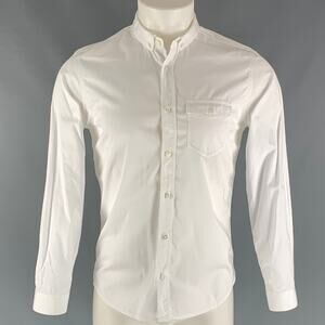 BURBERRY PRORSUM Size 38 White Solid Cotton One pocket Long Sleeve Shirt